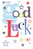 Encouragement seems to leap from this card, its bold 'Good Luck' echoing the vibrancy and friendliness seen all around Hounslow. Playfully oversized, powder-blue letters are interwoven with deep reds, lush greens, and sumptuous purples, creating a harmonious display that mirrors the lively market stalls along the High Street. Whimsical stars-navy, lilac, and zesty lime-create an uplifting rhythm across the card's clean white backdrop, reminiscent of festive evenings or moments in Hounslow's community spaces. The flat, smooth cardstock feels substantial yet welcoming in the hand, providing a quiet tactile delight, much like the first fresh touch of bespoke blooms. Pressing the card into someone's palm to mark a new challenge or achievement, it communicates genuine optimism and belief-infused with the same thoughtful care you'd find in every petal selected by Hounslow's passionate local florists. In every detail, it's a celebration of community, possibility, and the unique support that thrives in this West London neighbourhood.